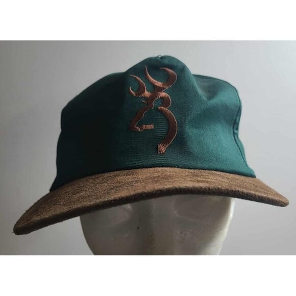 Browning Hunting Firearm Vintage 90s Embroidered Patch Large Baseball Hat - Picture 1 of 7
